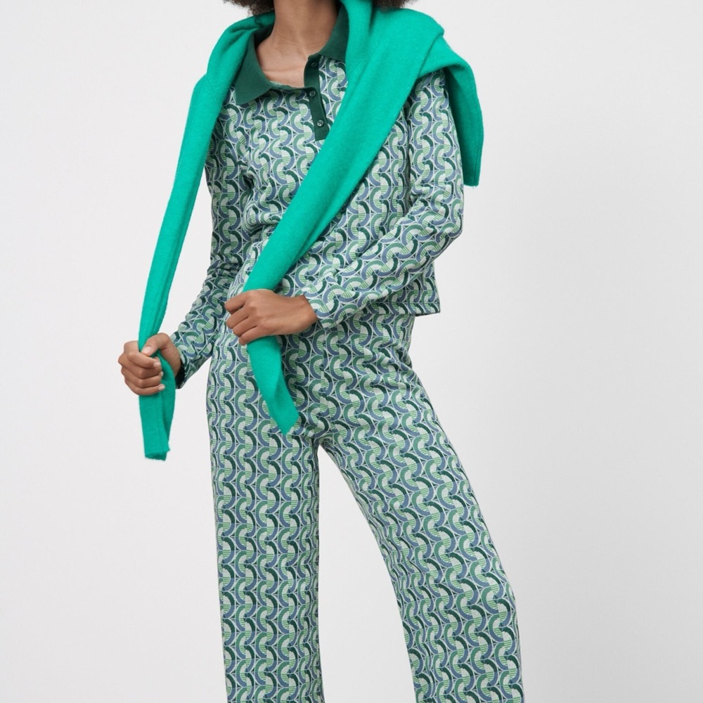 Zara Green Patterned Top